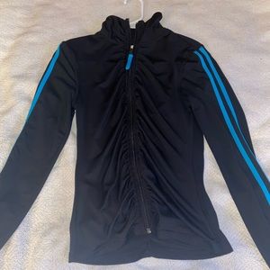 Black and blue defined workout jacket
